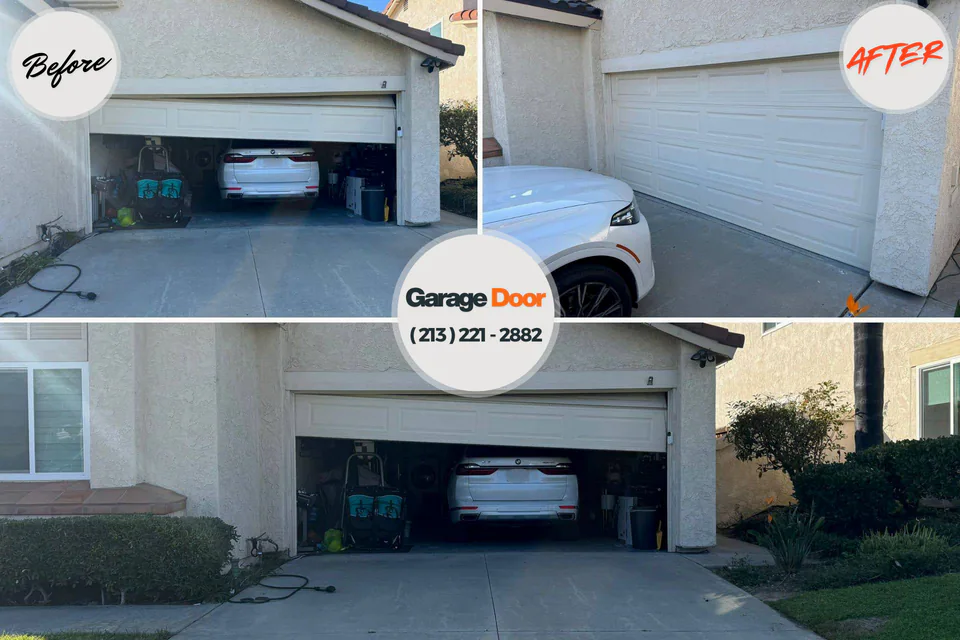 Before and after: garage door repair Upper Nyack, NY